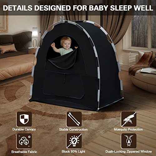 HIAKSEDT PACK n Play Blackout Capa, Baby Sleep POD Slumber Tent Sun Shade Travel Berk Canopy, 95% Blackout leve, respirável