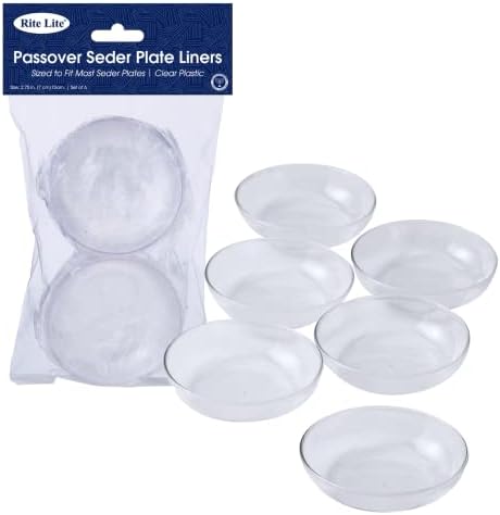 RITE LITE LITE PASSOVER SERDER PLACE LANÇAS - Conjunto de acrílico de 6 - Elegantes e elegantes Pesach Seder Dish Disis