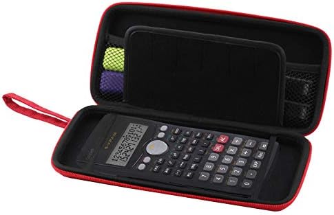 Calculadora de gráficos Red Navitech Case/tampa dura com bolsa de armazenamento compatível com o Casio FX-83GTPLUS-SB-UT