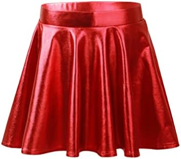 DPOIS garotas crianças brilhantes brilhantes Mini-saia A-line Skort Skort Ballet Jazz Hip Hop