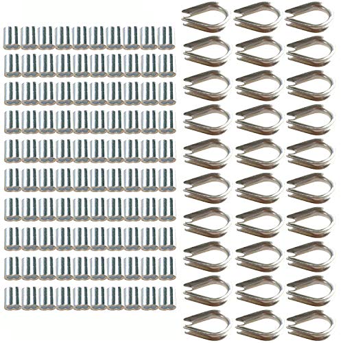 Heverp 100pcs 3/32-7/64 polegadas cor cora de arame de alumínio de alumínio de alumínio
