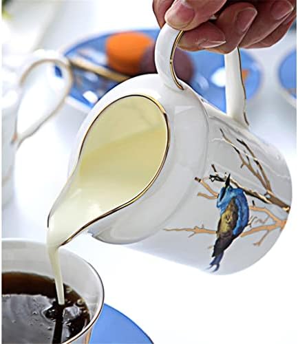 Zlxdp Birdie Tule de chá de café conjunto de capa de café xícaras de café Contêineres de leite tigelas de açúcar pratos de jantar pratos de frutas bens domésticos bens domésticos
