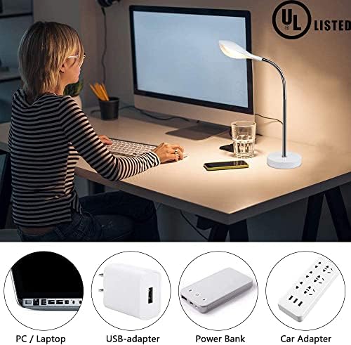 Lâmpada de mesa LED diminuído DLLT com 3 modos leves, luz de leitura para cuidar dos olhos com controle de toque e