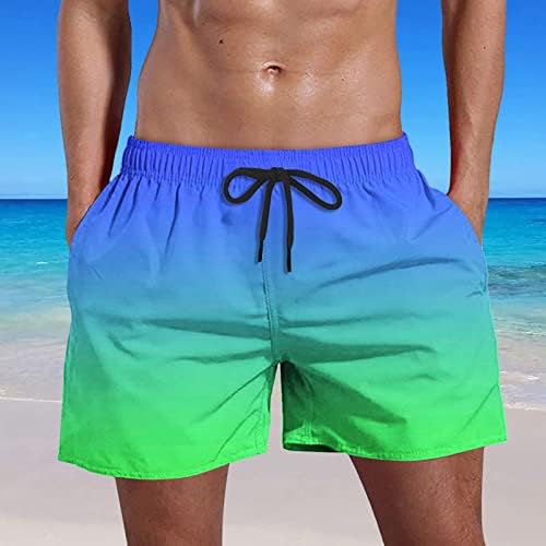 Gradiente de shorts de tábua masculina Pouco de natação impresso para homens shorts rápidos seco