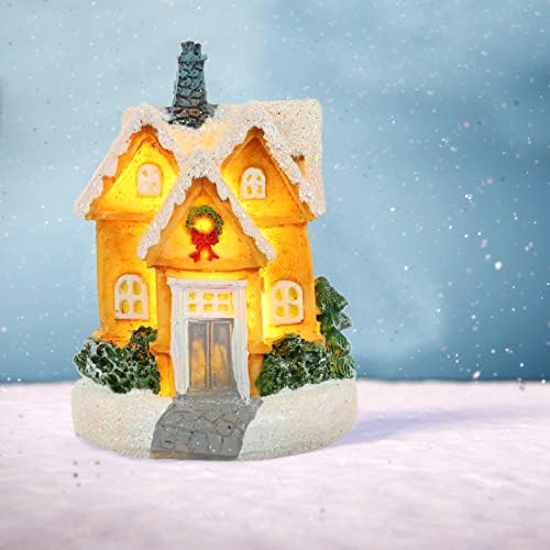 Casas da vila de natal de jardas lideraram a cidade de Natal da casa de neve luminosa casa de neve, estatueta em miniatura de