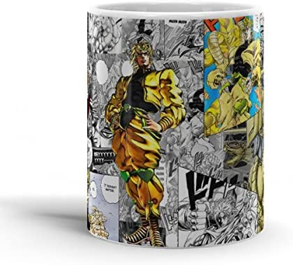 Caneca lorde presente dio 11oz 15oz jojos colagem bizarra em cerâmica branca aventura clássica para chá, café