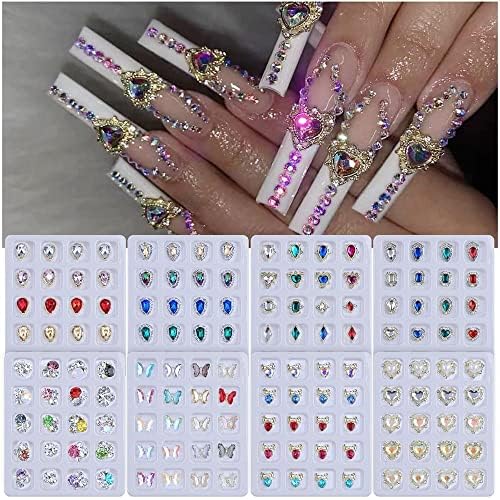 20pcs 3d diamante forma irregular peças de unhas de luxo charme de cristal strasslas ligas zircão decorações de unhas de manicure - suprimentos de manicure -