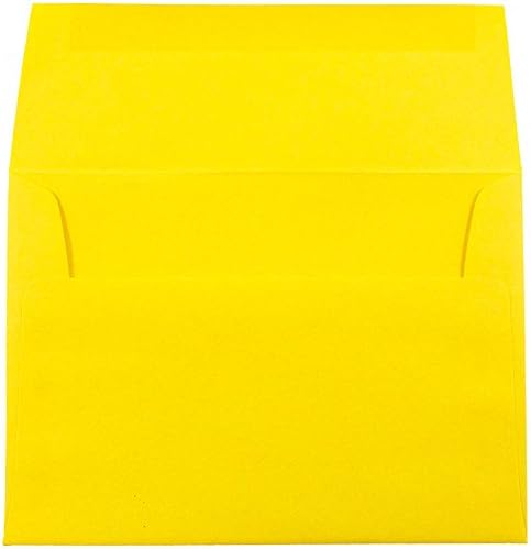 Jam Papel A7 Envelopes de convite coloridos - 5 1/4 x 7 1/4 - Amarelo reciclado - 25/pacote