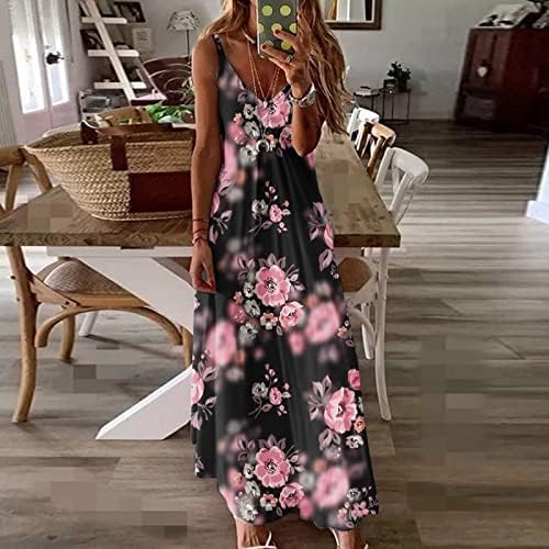 Vestido maxi pejock para mulheres 2023 verão estampado de verão de vestido de vestido floral