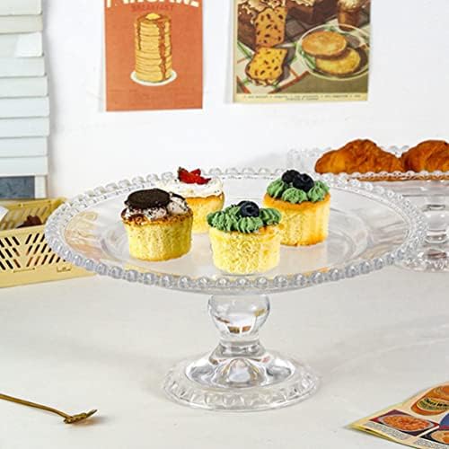 Bolo redondo bolo de vidro bolo de vidro Platter: cozinha sala de jantar cupcake bandeja 19. titular de 5cm para festas de aniversário