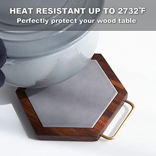 Tapetes de madeira e azulejos - 1 PCs, 7,6 polegadas, suportes de panela resistentes ao calor para mesa e bancada, almofadas quentes não deslizantes para cozinha para cozinha