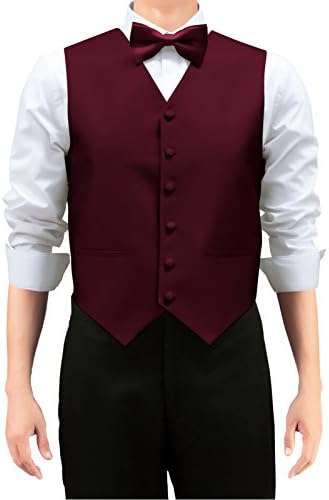 Retreez Men's Solid Color tecido com gravata, gravata borboleta 3 peças Conjunto de presentes
