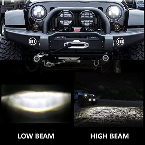 Yufanya 4 polegadas LED FOG Lights com luz diurna para o Jeep Wrangler JK Rubicon, de 2007-2018, JKU Offroad JKU, Lâmpadas de Lâmpadas de Fogas de Relimadores de Relimbo de 60w