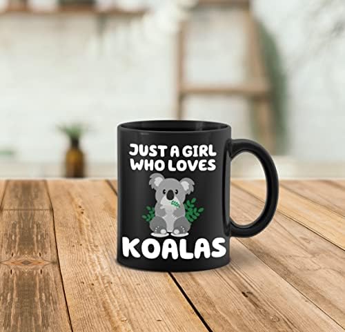 Puhei apenas uma garota que ama coalas de coalas 11 onças de caneca de cerâmica, copo de chá de chá de café kawaii cofre Kawaii, decoração de escritório para garotas, presentes de aniversário engraçados para koala amantes garotas mulheres mulheres