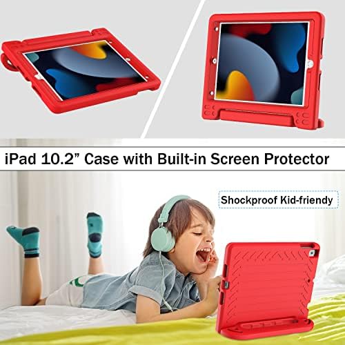 LTROP iPad 9/8/7ª geração Case, iPad 10.2 Case, Caso infantil de iPad 10,2 polegadas, com protetor de tela embutido, caixa de suporte