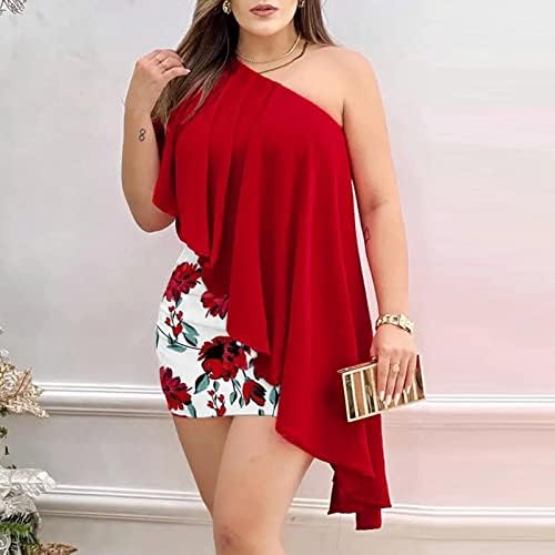 Vestidos femininos 2023 verão sexy um ombro de ombro ruched