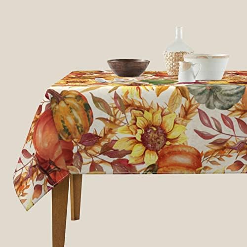 Outono outono girassol abóbora fazenda househhouse rústica piquenique pardo quadrado mesa de pano decorações tecidos de 60 x 60 polegadas toalha de mesa para sala de jantar de 30 a 46 polegadas da sala de jantar