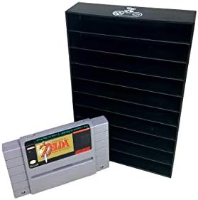 Coletor Craft Black Game Organizer compatível com cartucho Nintendo SNES, capa de poeira, suporte para cartucho, Super Nintendo