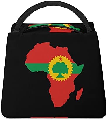 Bandeira Oromo no mapa da África reutilizável bolsa de lancho