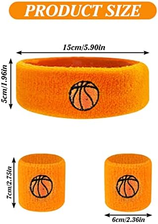 Bandas de moletom de Nasharia para crianças: 6 PCs Basketball Farda de cabeça para meninos Acessórios coloridos de basquete