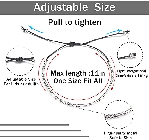 Pulseira de código jewenova morse para homens homens miçangas na pulseira de amizade de cordas de seda melhor amigo de pulseira