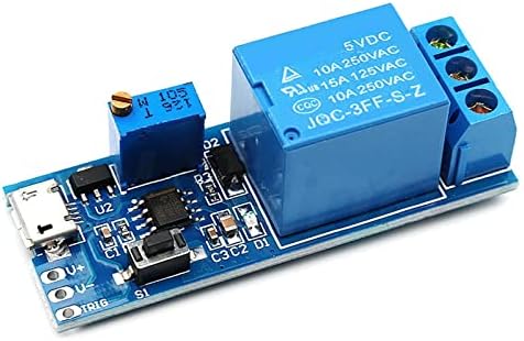 HIFASI SMART Electronics 5V-30V Micro USB Power Ajustável Ajuste do relé do timer Módulo de controle do gatilho Chave de atraso