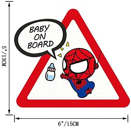 Meitinalife 3 PCs Little Superhero Baby a bordo adesivos de carro e adesivos 5 x6 crianças reflexivas a bordo adesivo bebê em decalque