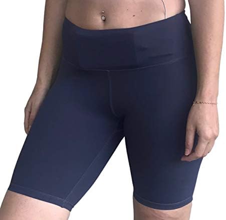 Shorts longos ativos esportivos, treinos de bicicleta com shorts com bolsos e controle de barriga para mulheres