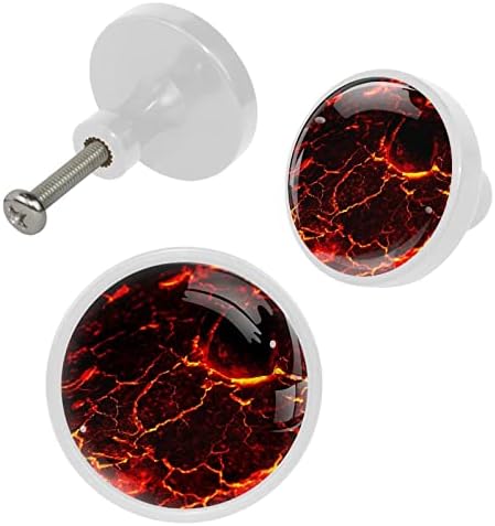 Botões de gaveta para meninos botões de cômoda de lava vulcânica botões de gabinete de vidro de cristal 4pcs imprimem botões redondos