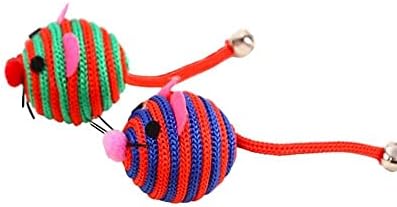 Para Cats Bell Mouse Toys Cat, 1pc, encantadora listra corda de nylon rodo