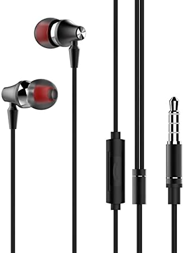 Fones de ouvido com fio Hi -Fi Sound Headphones Handsfree Mic fone de ouvido de metal compatível com LG G8 ThinQ - G8X ThinQ - K22 -
