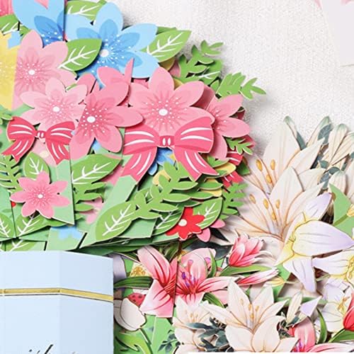 Buquê de girassol amarelo cartão pop 3D, cartão de felicitações de buquê de flores de papel, 3D Pop Up Bouquet Card Floral para o Dia das Mães do Dia dos Namorados Aniversário de Ação de Graças Aniversário