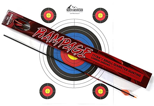 Arrows Black Eagle Rumpage setas Fletched com palhetas de 2 polegadas - 0,001 Sendentness, 400 Spine - 6 pacote - com alvo