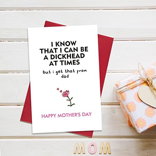 Ogeby Funny Mothers Day Card Presentes de filha filho, Humor Presente do cartão do dia das mães para mamãe, presentes rudes do