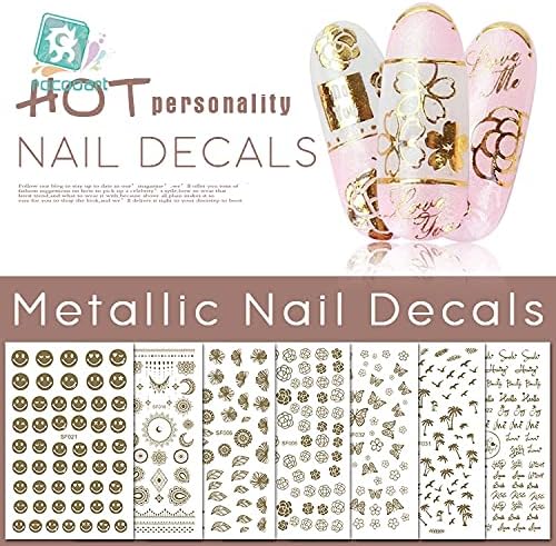 Adesivos de unhas Manicure Tools Golden Butterfly Nail Asticker Fashion metal Decal -