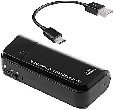 Carregador de viagem de bateria AA portátil compatível com LG 16Z90P-K.ARW4U1 e Recharger de emergência com luz LED! [Preto]