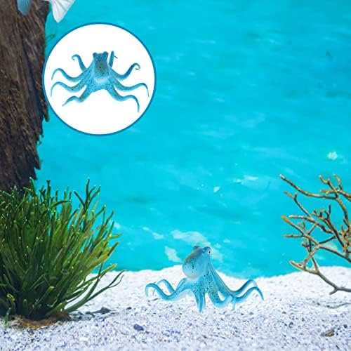 Zerodeko decoração de casa marinha ornamento aquário aquário Fluorescente Silicone Octopus: Ornamento de polvo flutuante em movimento real para aquário Decoração de tanques de peixes azul decoração de escritório decoração de escritório decoração de escritório decoração
