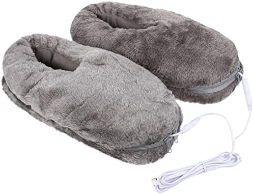 Aquecedores de chinelos de chinelos elétricos aquecidos: aquecedor macio e macio aquecedor de pé de pelúcia de inverno