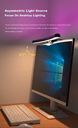 Luz de barra de tela curva para monitor curvo, luz de monitor LED de leitura eletrônica, 3 modos de temperatura de cor