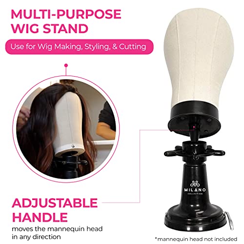 Milano Collection Deluxe Wig Styling Kit, Cabeça de Mannequim de Silicone de 12 ”com suporte de mesa de sucção e 30 p-pinos;