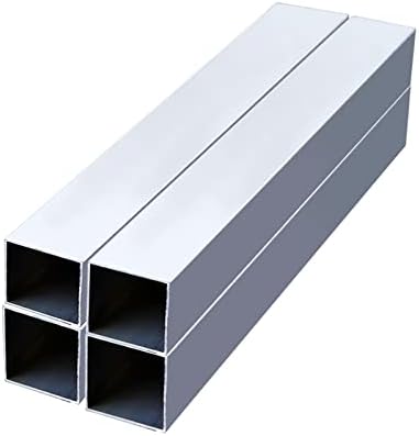 Tubo quadrado de alumínio surpresa, tamanho 10 mm x 10mm x 1 mm, comprimento 2000mm/78,74 , tubulação de alumínio branco