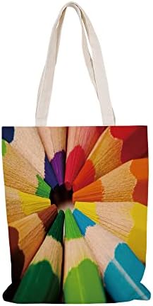 Bolsa de ombro de moda de linho colorida para mulheres meninas ， bolsa branca 30x40cm