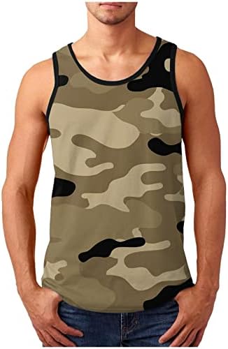 Wenkomg1 Tampo de verão camuflado para homens esportes casuais camisetas com mangas casuais