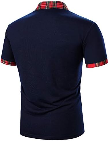 Camisa de retalhos de lazer de primavera e verão masculino e verão com lapela de mangas curtas machos camiseta