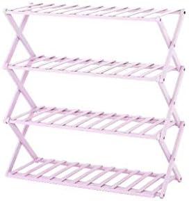 WSZJJ 4 Tier Rack de sapato dobrável prateleira de sapato montado Stand Organizador de Rack de sapatos, à prova de umidade,