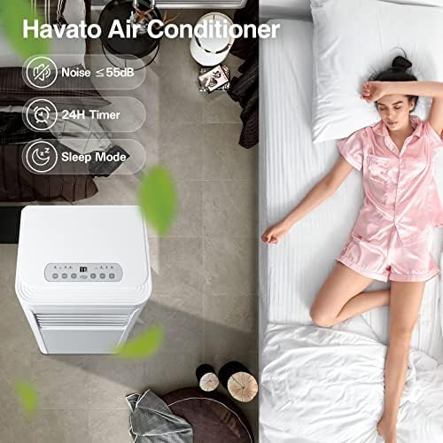 Havato 8000 Btu Portable Air Conditouners, 3 em 1 ar condicionado com exibição digital, com refrigeração, ventilador, modo desumidificador