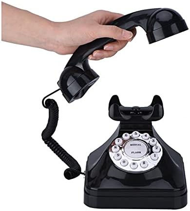 PDGJG estilo retrô vintage antigo telefone fixo de armazenamento Dial Retro Telefone fixo