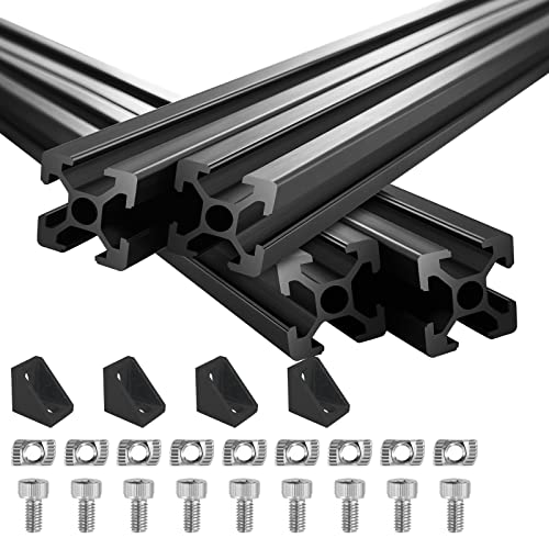 OUYANG T Slot 2020 Perfil de extrusão de alumínio extrudado O padrão europeu de alumínio anodizado para impressora 3D e CNC DIY, (300mm 4pcs)
