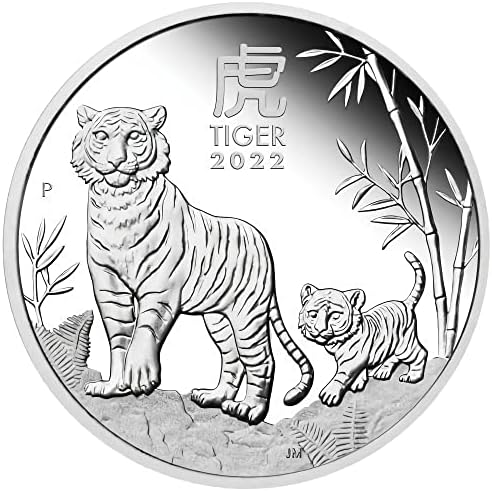 Austrália 2022 Ano lunar da moeda comemorativa de tigre 1 oz Gold Plated Edition Tiger Coin com estojo de proteção e estojo de exibição