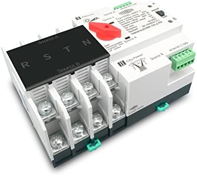 Werevu 1pcs 2p 3p 4p DIN ATS ATS para PV e interruptores de seletor de transferência automática de energia dupla e inversor 63A